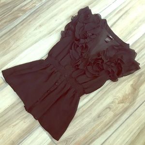 H&M Black Ruffle Top